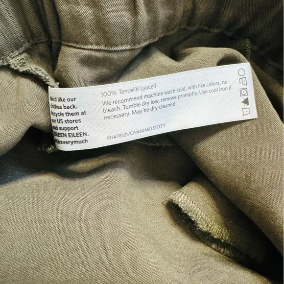 Eileen Fisher Army Green Ankle Zip Jogger Pants - Picture 8 of 11